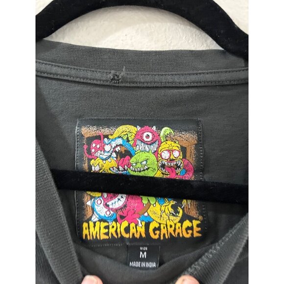 American Garage Black T-shirt Cotton Boxy Fit Print Tee - Unexplored Astronaut - Picture 4 of 8